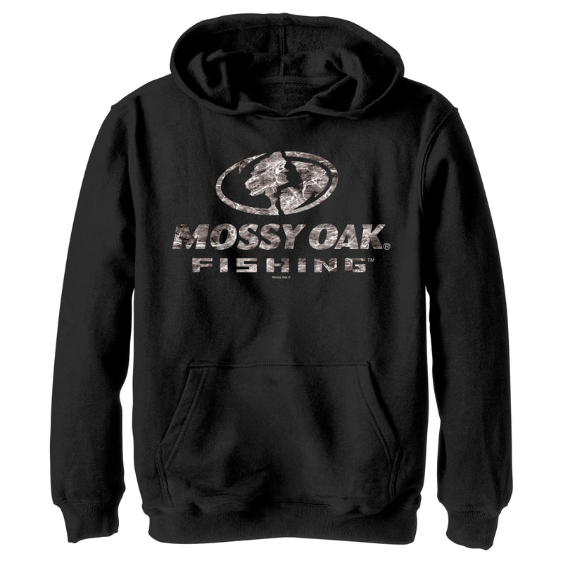 Boy's Mossy Oak Water Fishing Logo Pull Over Hoodie