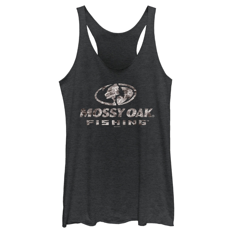 Women's Mossy Oak Water Fishing Logo Racerback Tank Top