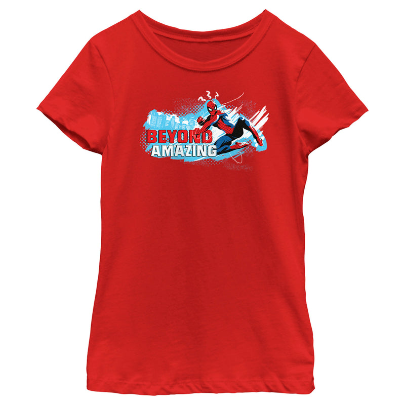 Girl's Spider-Man: Beyond Amazing Swing Pose T-Shirt