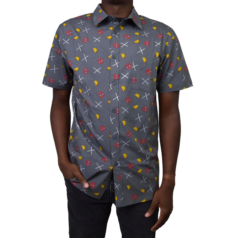 Men's Marvel Icons Print Button Down Shirt