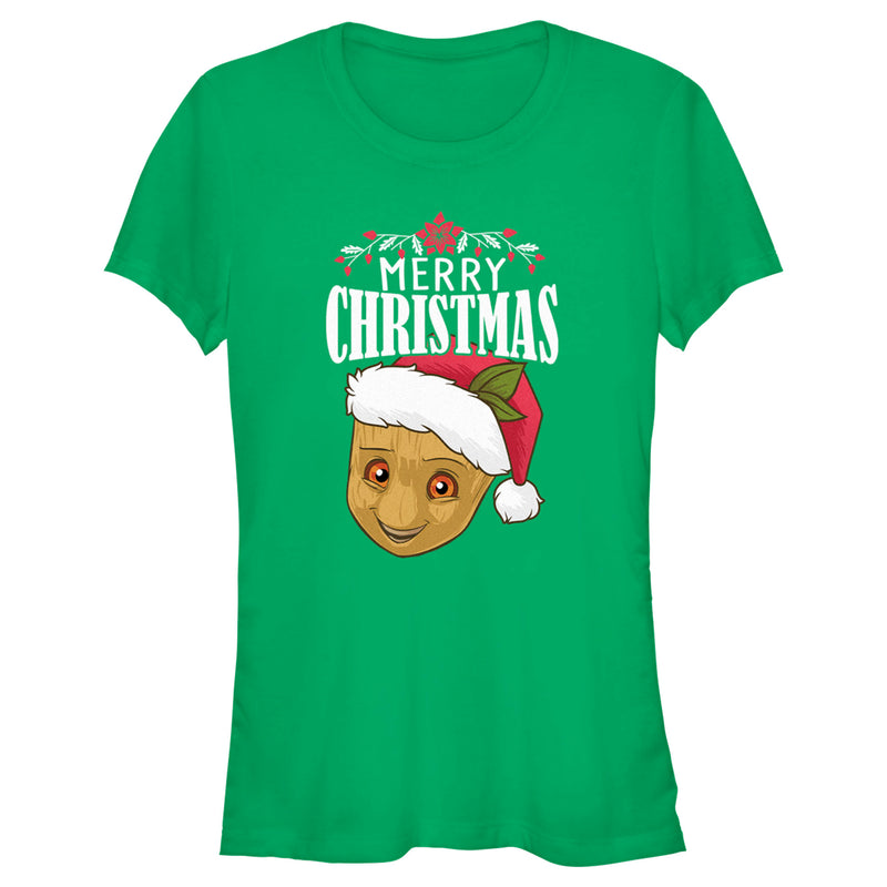 Junior's Guardians of the Galaxy Baby Groot Merry Christmas T-Shirt