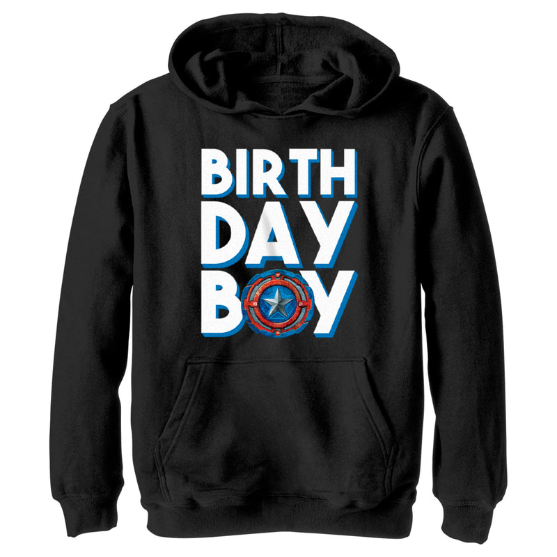 Boy's Marvel Birthday Boy Cap Shield Pull Over Hoodie