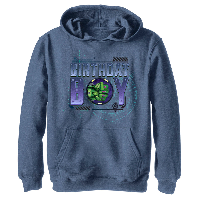 Boy's Marvel Birthday Boy Hulk Mech Suit Punch Pull Over Hoodie