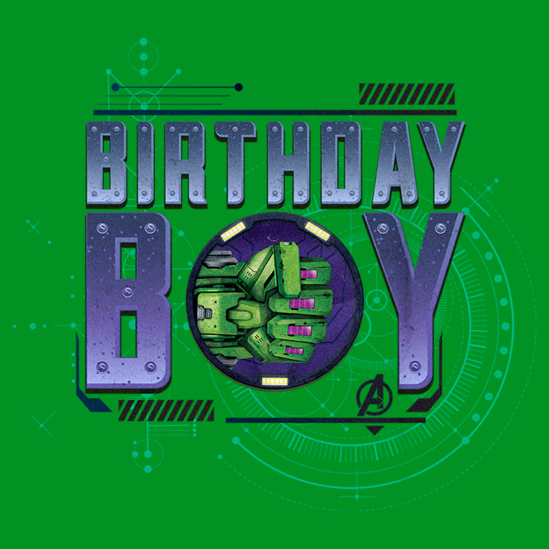 Boy's Marvel Birthday Boy Hulk Mech Suit Punch T-Shirt