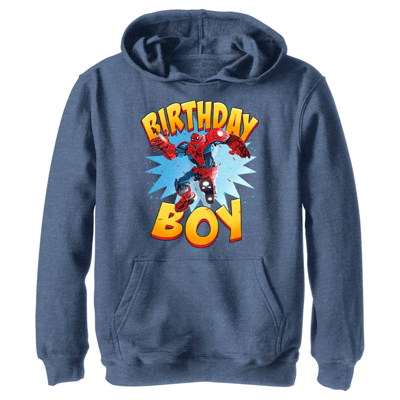 Boy's Marvel Mech Suit Spider-Man Birthday Pull Over Hoodie