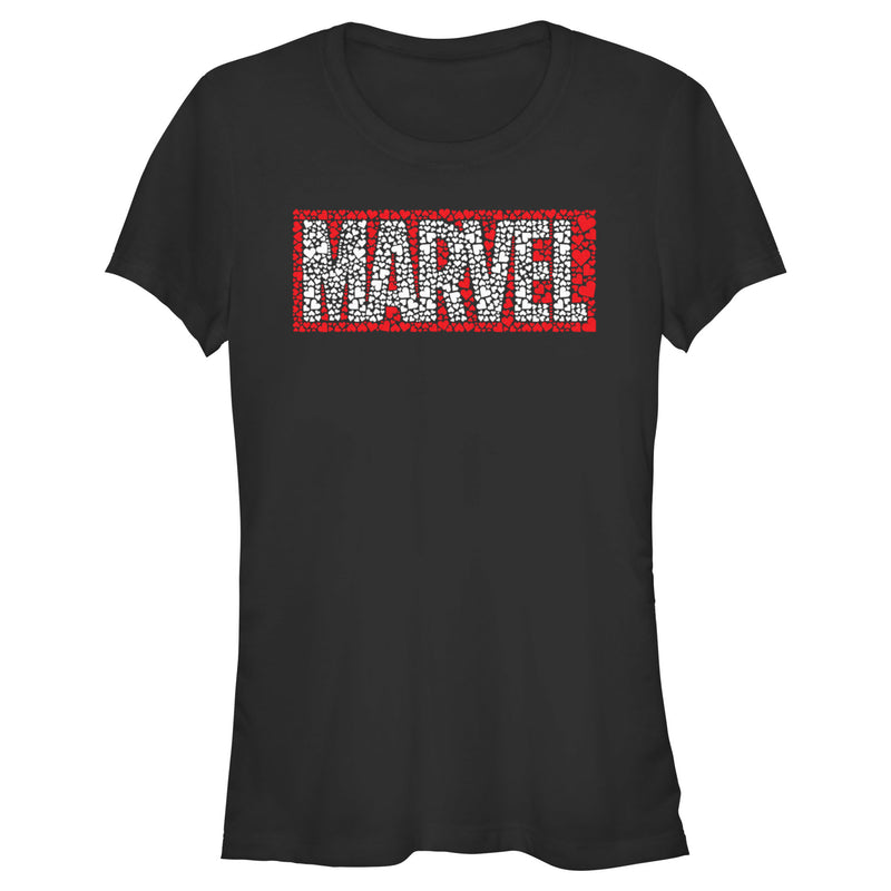 Junior's Marvel Heart Fill Logo T-Shirt