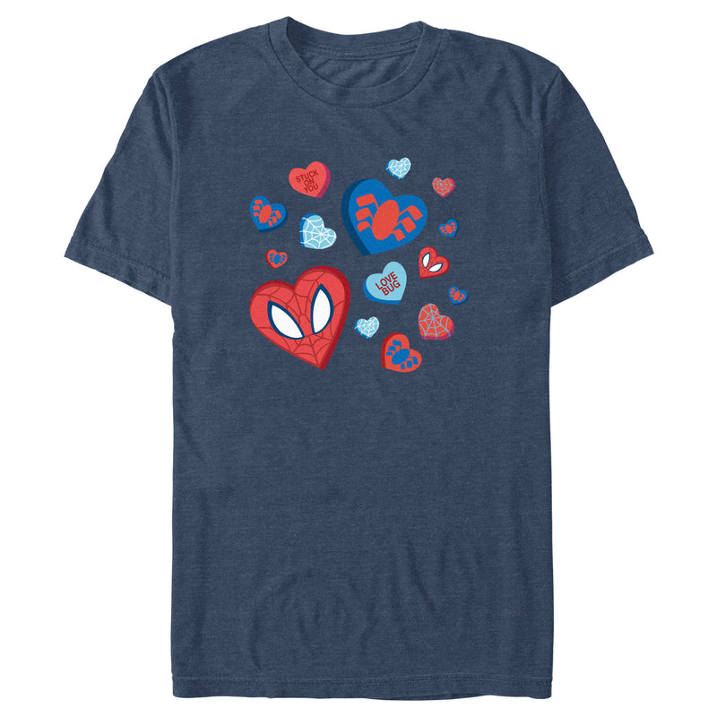 Men's Marvel Spider-Man Candy Hearts T-Shirt