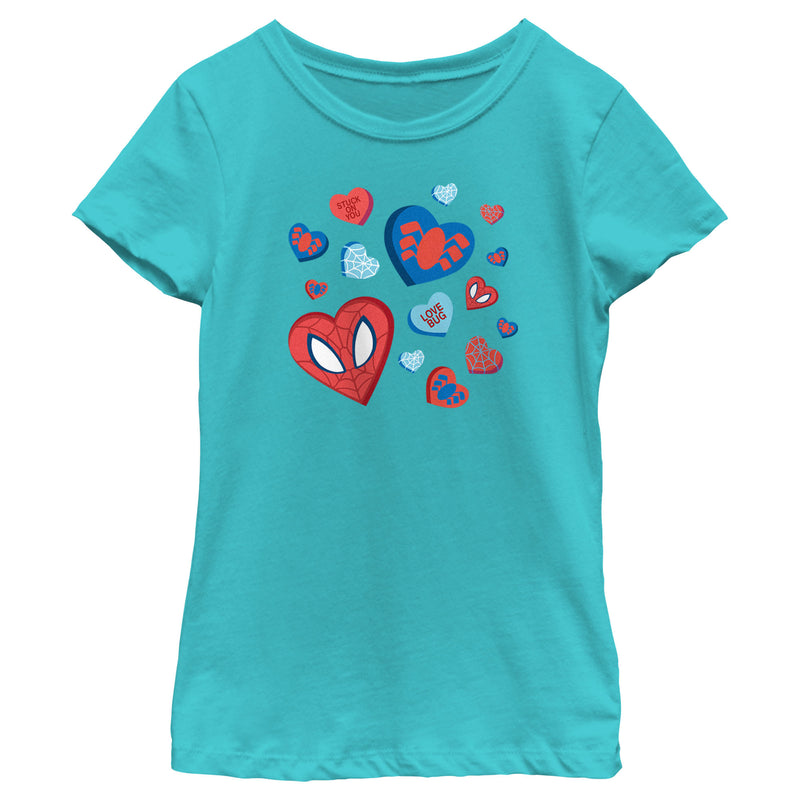 Girl's Marvel Spider-Man Candy Hearts T-Shirt