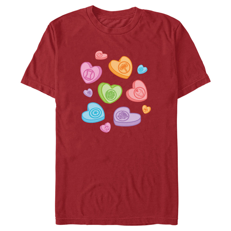 Men's Marvel Avengers Candy Hearts T-Shirt