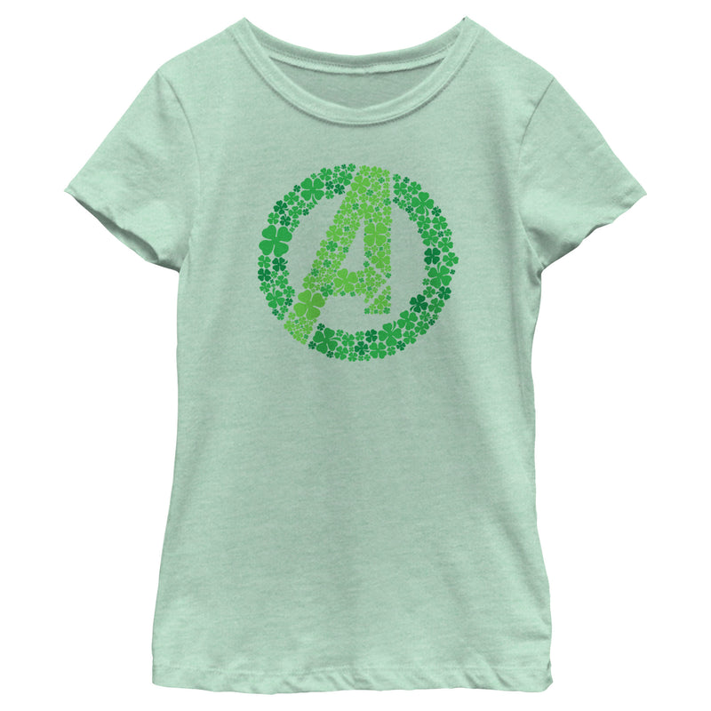 Girl's Marvel St. Patrick's Day Clover Fill Logo T-Shirt