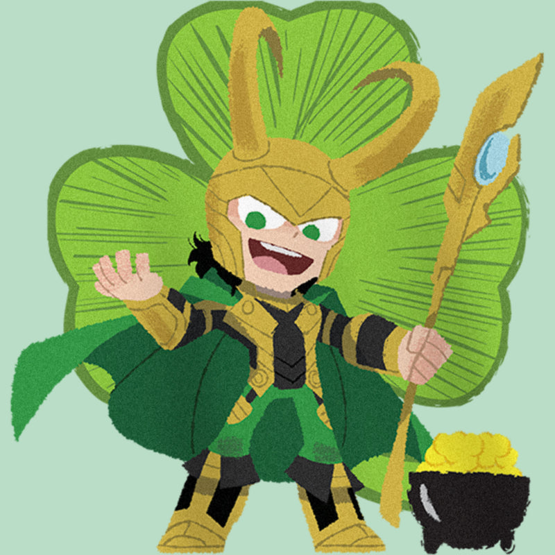 Girl's Marvel Shamrock Loki T-Shirt