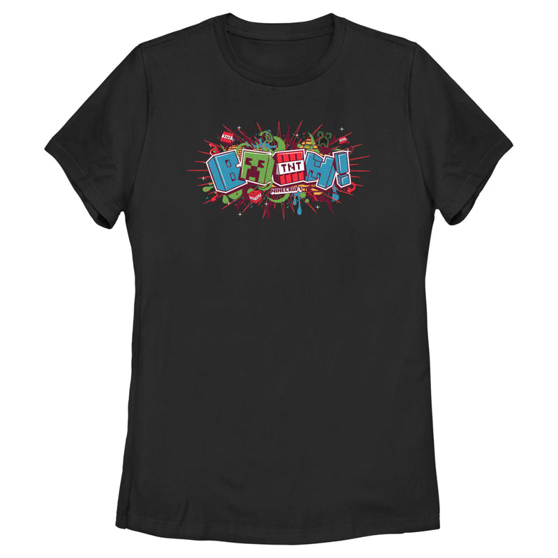 Women's Minecraft Creeper Boom Colorful T-Shirt