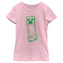 Girl's Minecraft Creeper Outline T-Shirt