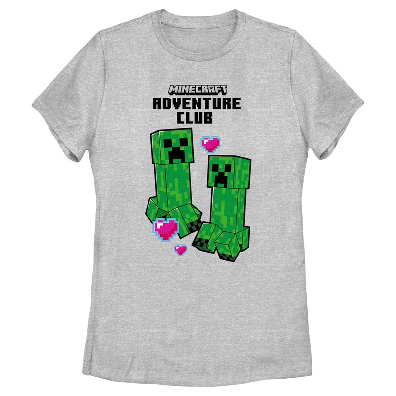 Women's Minecraft Adventure Club Creeper Hearts T-Shirt