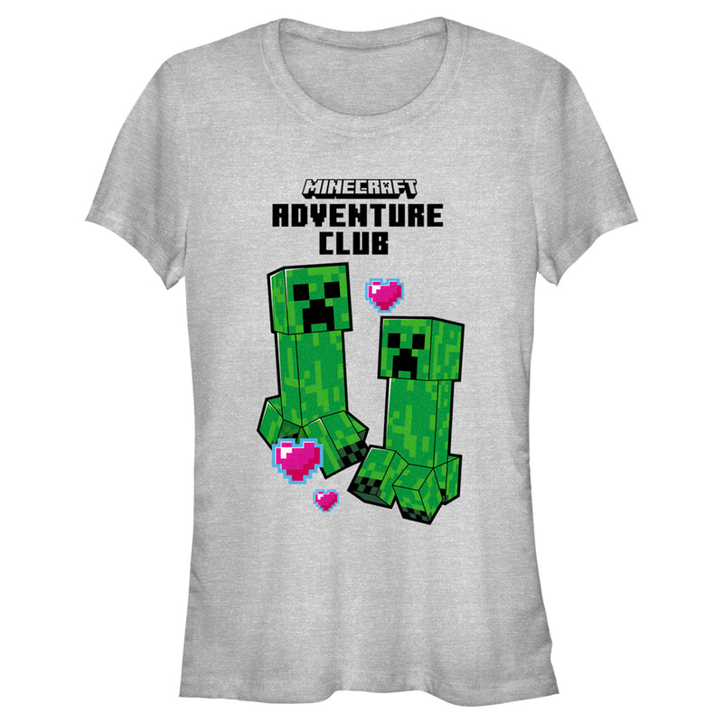 Junior's Minecraft Adventure Club Creeper Hearts T-Shirt