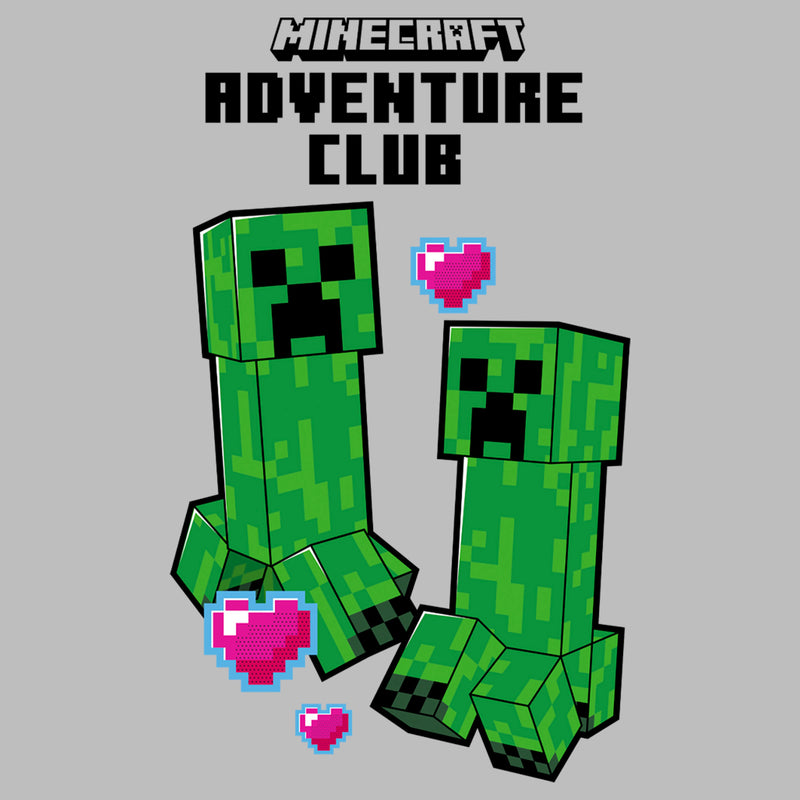 Junior's Minecraft Adventure Club Creeper Hearts T-Shirt