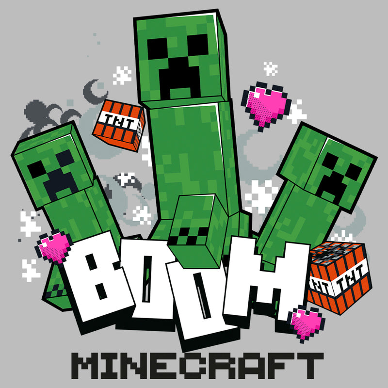 Men's Minecraft Creepers Boom Logo T-Shirt