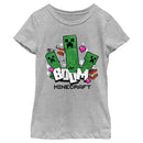 Girl's Minecraft Creepers Boom Logo T-Shirt