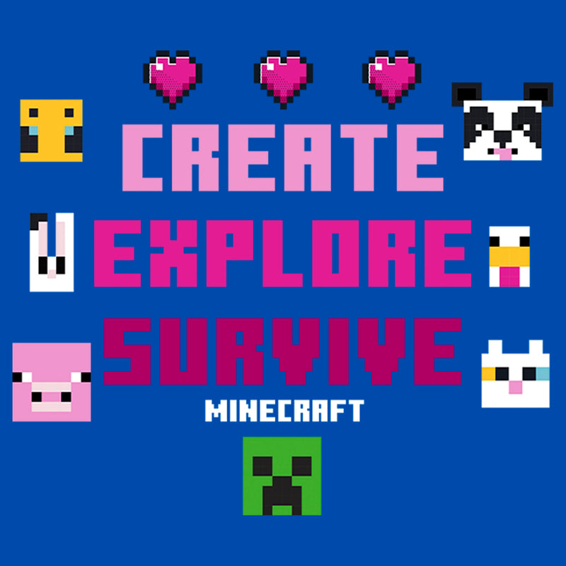 Boy's Minecraft Create Explore Survive Animals T-Shirt