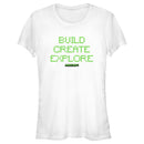 Junior's Minecraft Pixelated Build Create T-Shirt