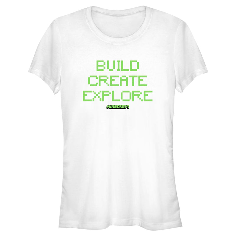 Junior's Minecraft Pixelated Build Create T-Shirt