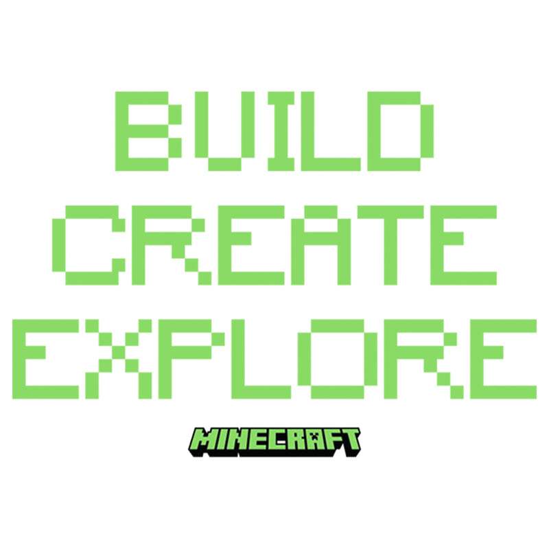 Junior's Minecraft Pixelated Build Create T-Shirt