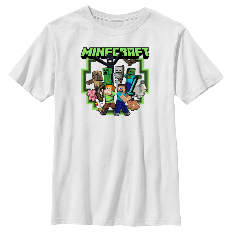 Boy's Minecraft Steve and Alex Group Shot T-Shirt