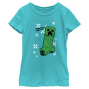 Girl's Minecraft SSSSeasons Greetings Creeper T-Shirt