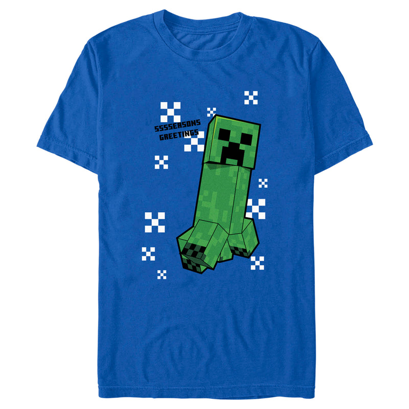 Men's Minecraft SSSSeasons Greetings Creeper T-Shirt