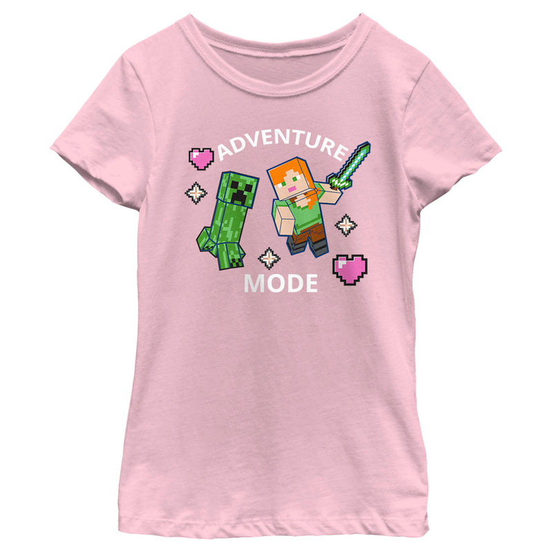 Girl's Minecraft Adventure Mode Alex and Creeper T-Shirt