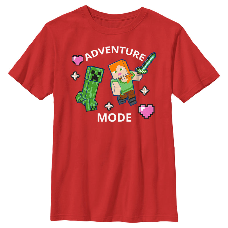 Boy's Minecraft Adventure Mode Alex and Creeper T-Shirt