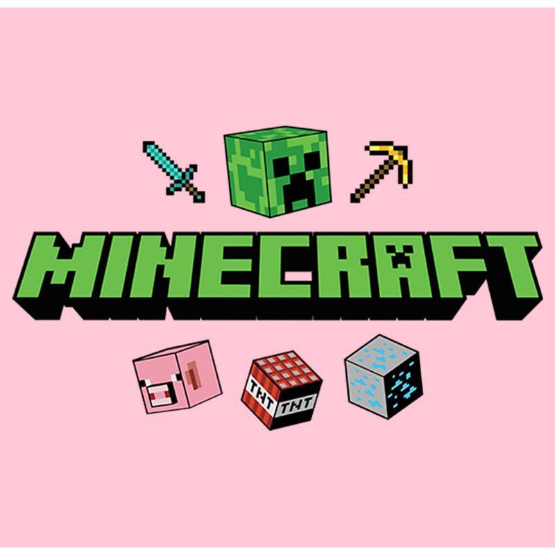 Girl's Minecraft Icons Logo T-Shirt