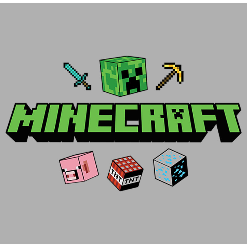 Boy's Minecraft Icons Logo T-Shirt