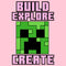 Girl's Minecraft Creeper Face Build Explore Create T-Shirt