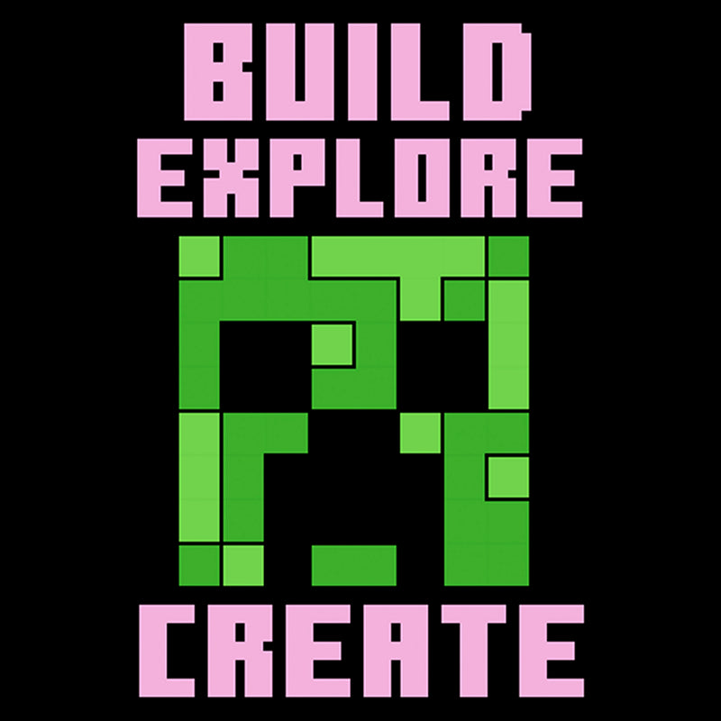 Men's Minecraft Creeper Face Build Explore Create T-Shirt