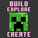 Boy's Minecraft Creeper Face Build Explore Create T-Shirt