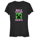 Junior's Minecraft Creeper Face Build Explore Create T-Shirt