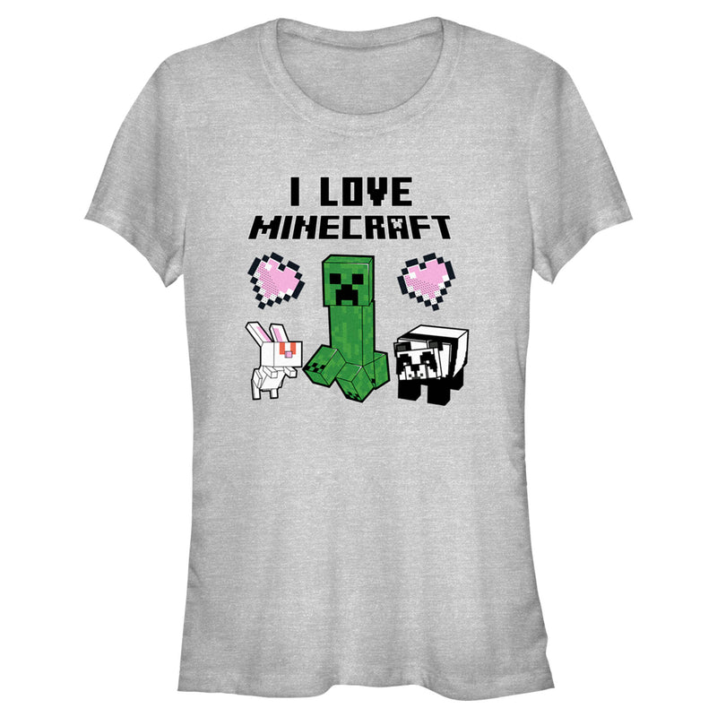 Junior's Minecraft Love and Mobs T-Shirt