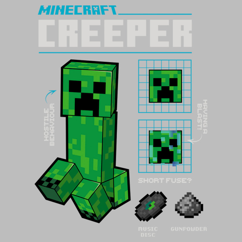 Girl's Minecraft Creeper Graph T-Shirt