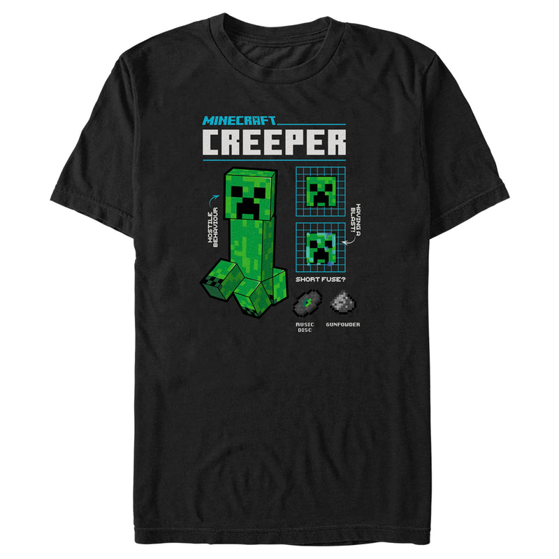 Men's Minecraft Creeper Graph T-Shirt