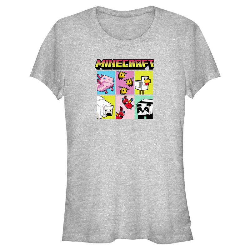 Junior's Minecraft Animal Mobs Boxes T-Shirt