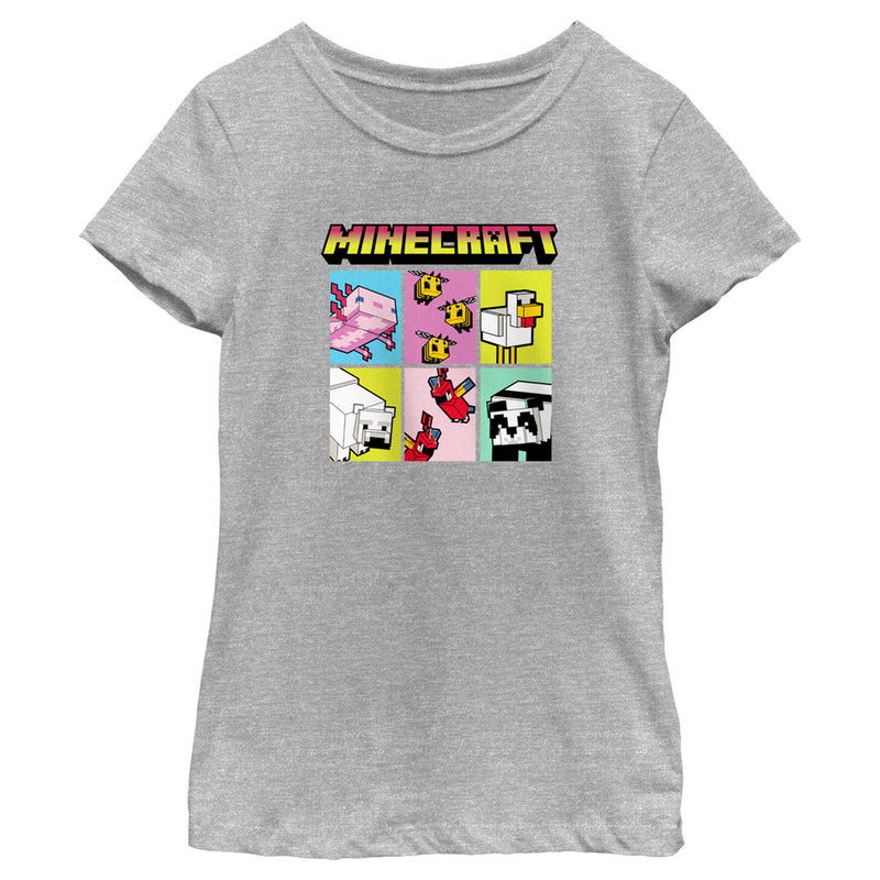 Girl's Minecraft Animal Mobs Boxes T-Shirt