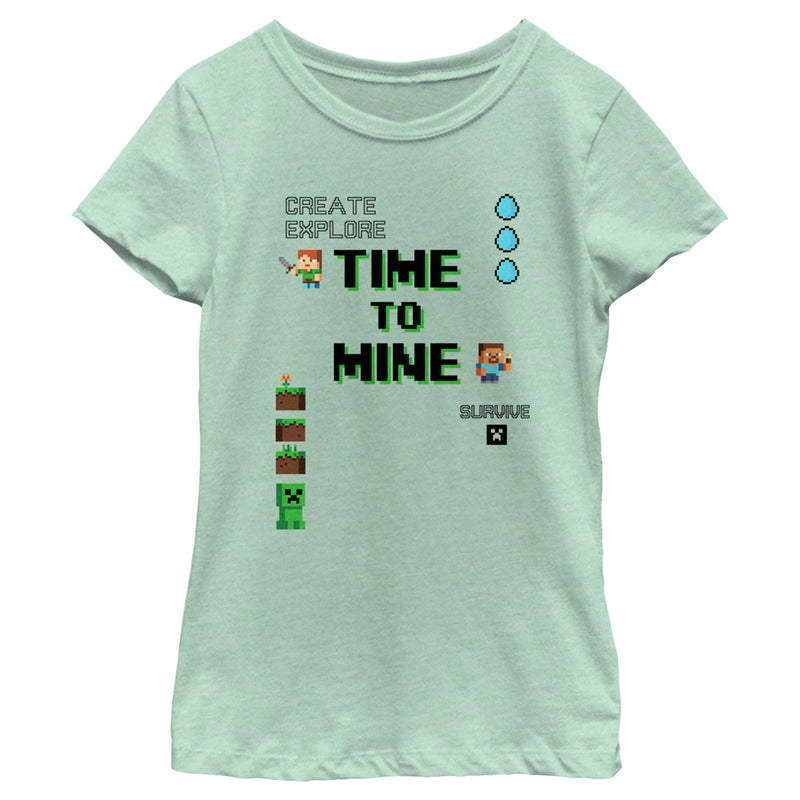 Girl's Minecraft Small Steve and Alex T-Shirt