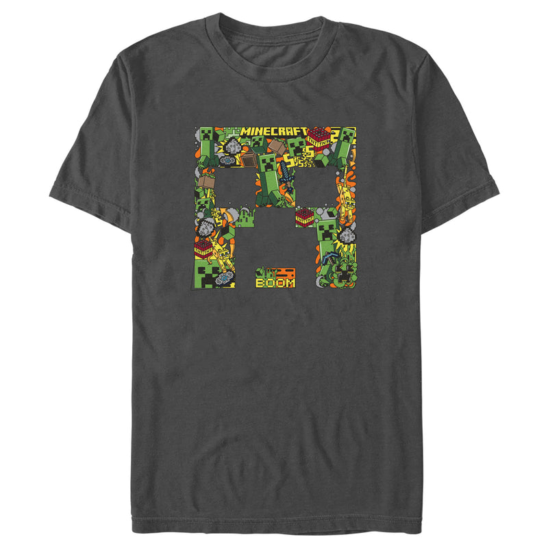 Men's Minecraft Creeper Face Collage T-Shirt