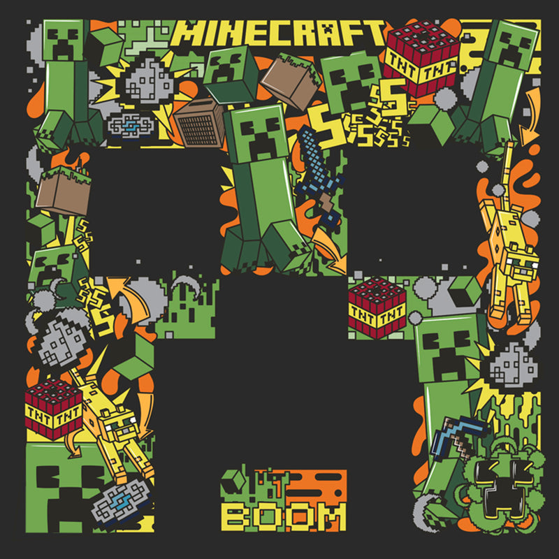 Men's Minecraft Creeper Face Collage T-Shirt