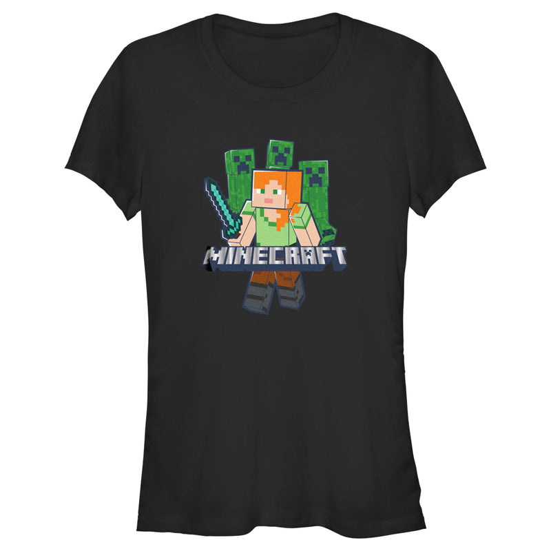 Junior's Minecraft Alex and Creepers T-Shirt