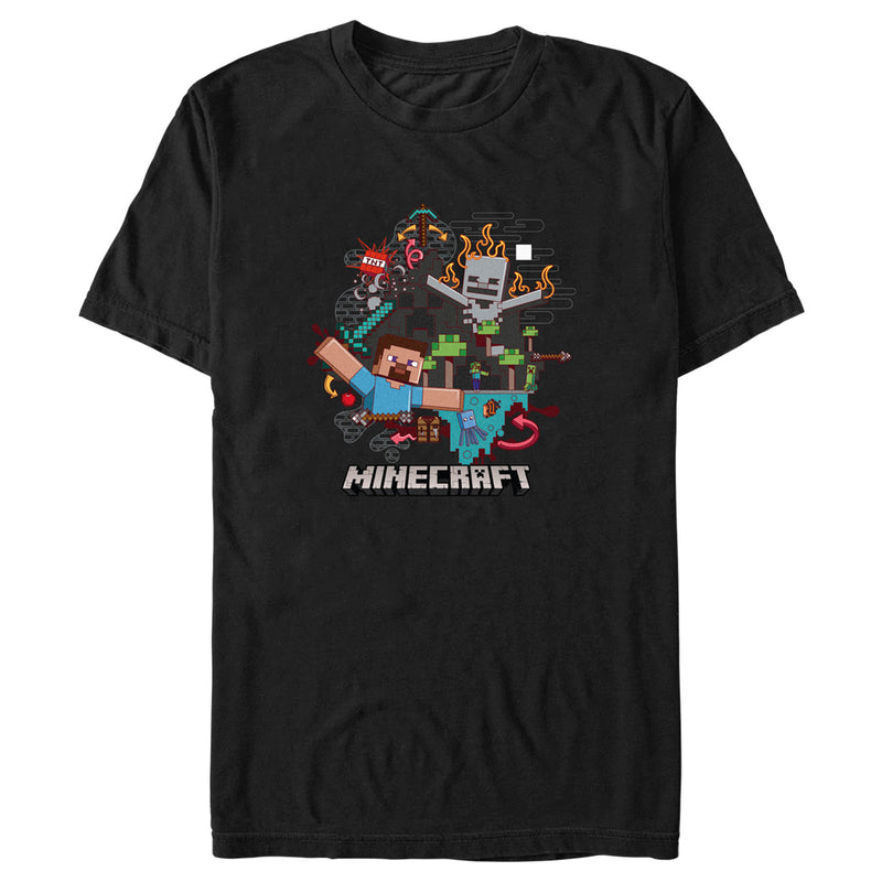 Men's Minecraft Steve and Skeleton T-Shirt