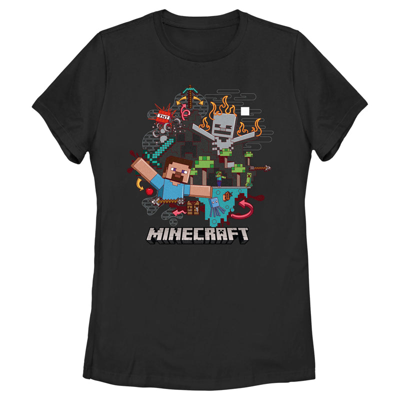 Women's Minecraft Steve and Skeleton T-Shirt