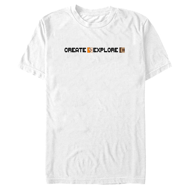 Men's Minecraft Create Explore Alex and Steve T-Shirt