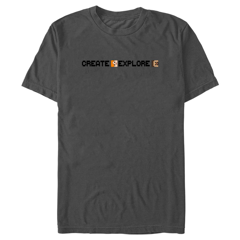 Men's Minecraft Create Explore Alex and Steve T-Shirt